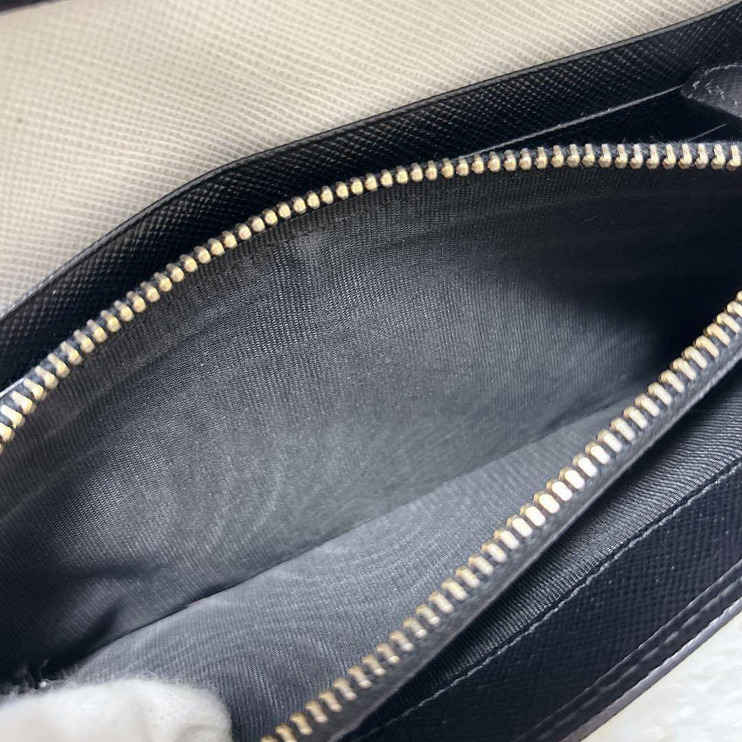 美品✨プラダ バイカラー フラップ 長財布 サフィアーノ ゴールド金具 黒 白