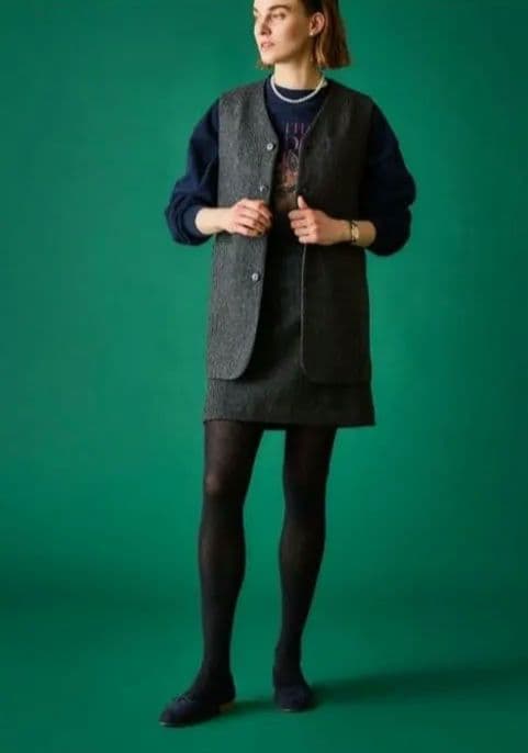 最終値下げシンゾーン THE SHINZONE ヘリンボーン ジレ