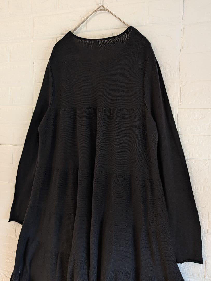 美品 Merlette マーレット ティアード ニットワンピース ブラック XS