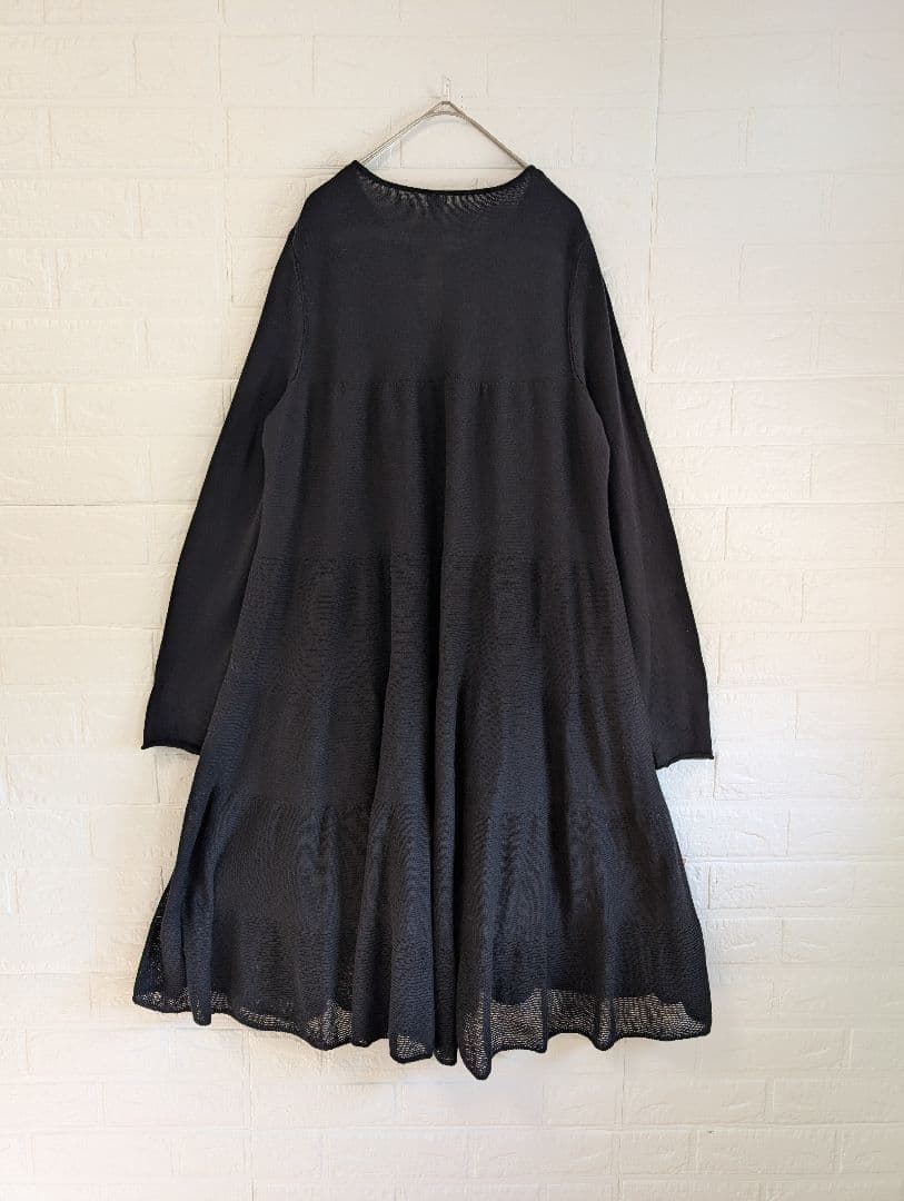 美品 Merlette マーレット ティアード ニットワンピース ブラック XS