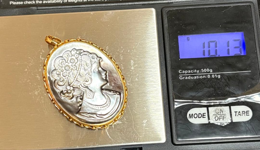 早い者勝ち！　ヴィンテージ　K18 カメオ ブローチ ペンダント トップ