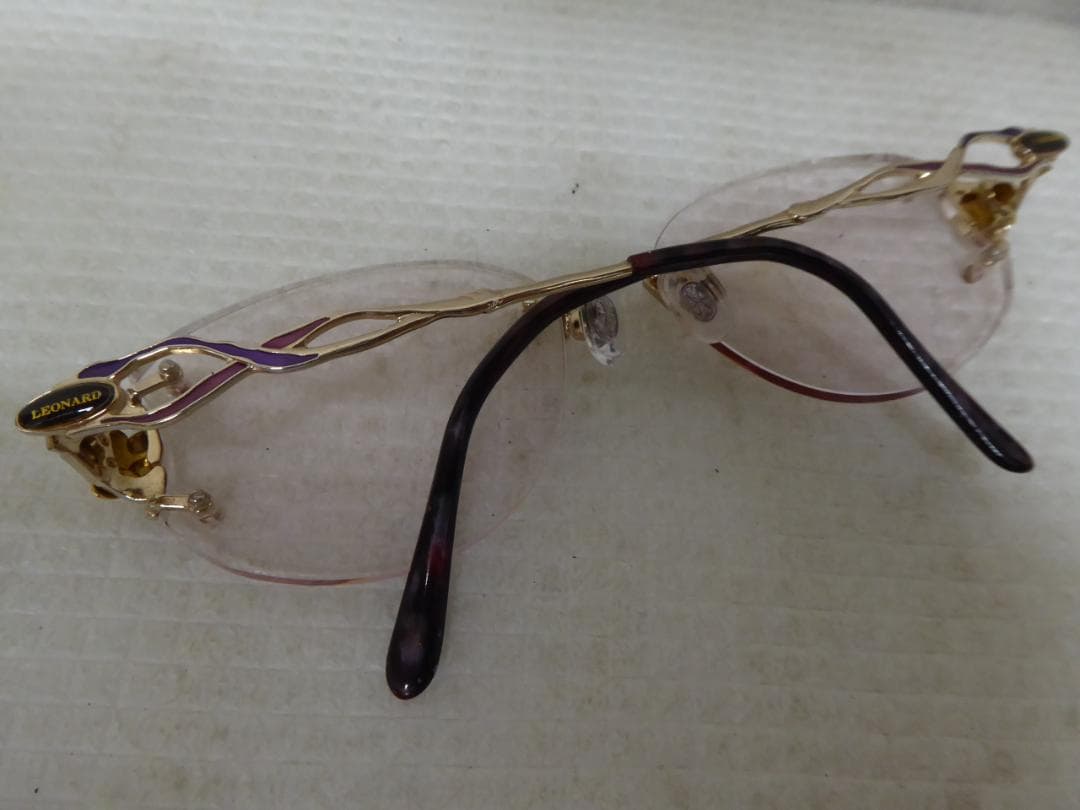 LEONARDレオナール K18刻印 度入り眼鏡 135 LEO16M D2-A