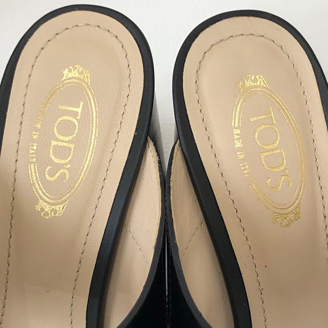 トッズ　ミュール　サンダル　ワンベルト　チャンキーヒール