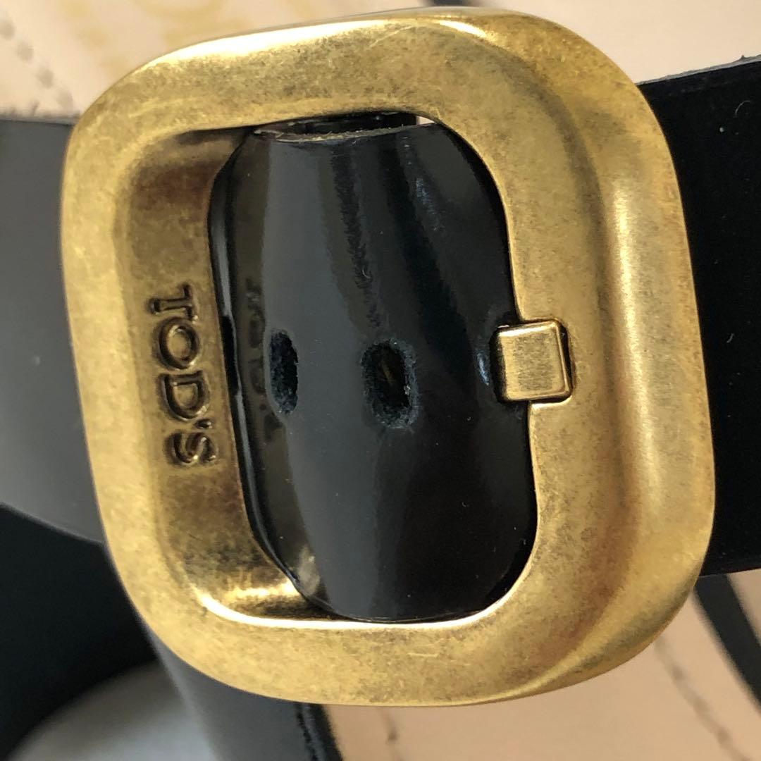 トッズ　ミュール　サンダル　ワンベルト　チャンキーヒール