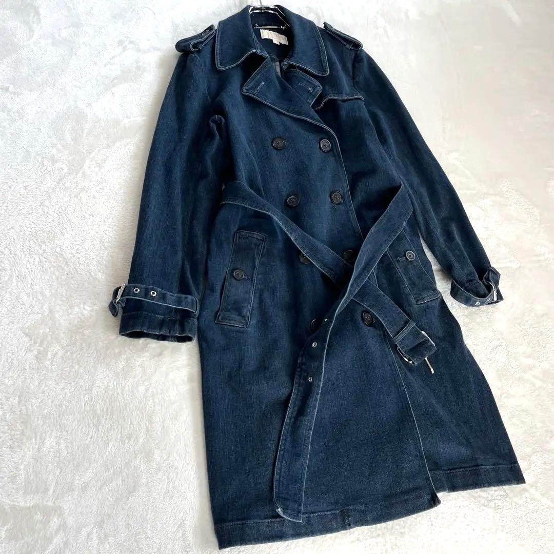 マイケルコース デニム トレンチコート M インディゴ ベルト付き 希少 ロング