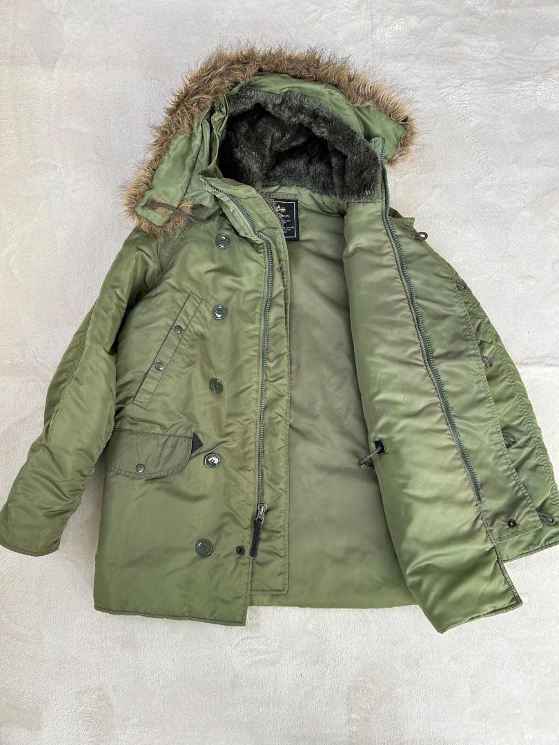 アルファインダストリー　N-3Bフライトジャケット オリーブグリーン　パーカー