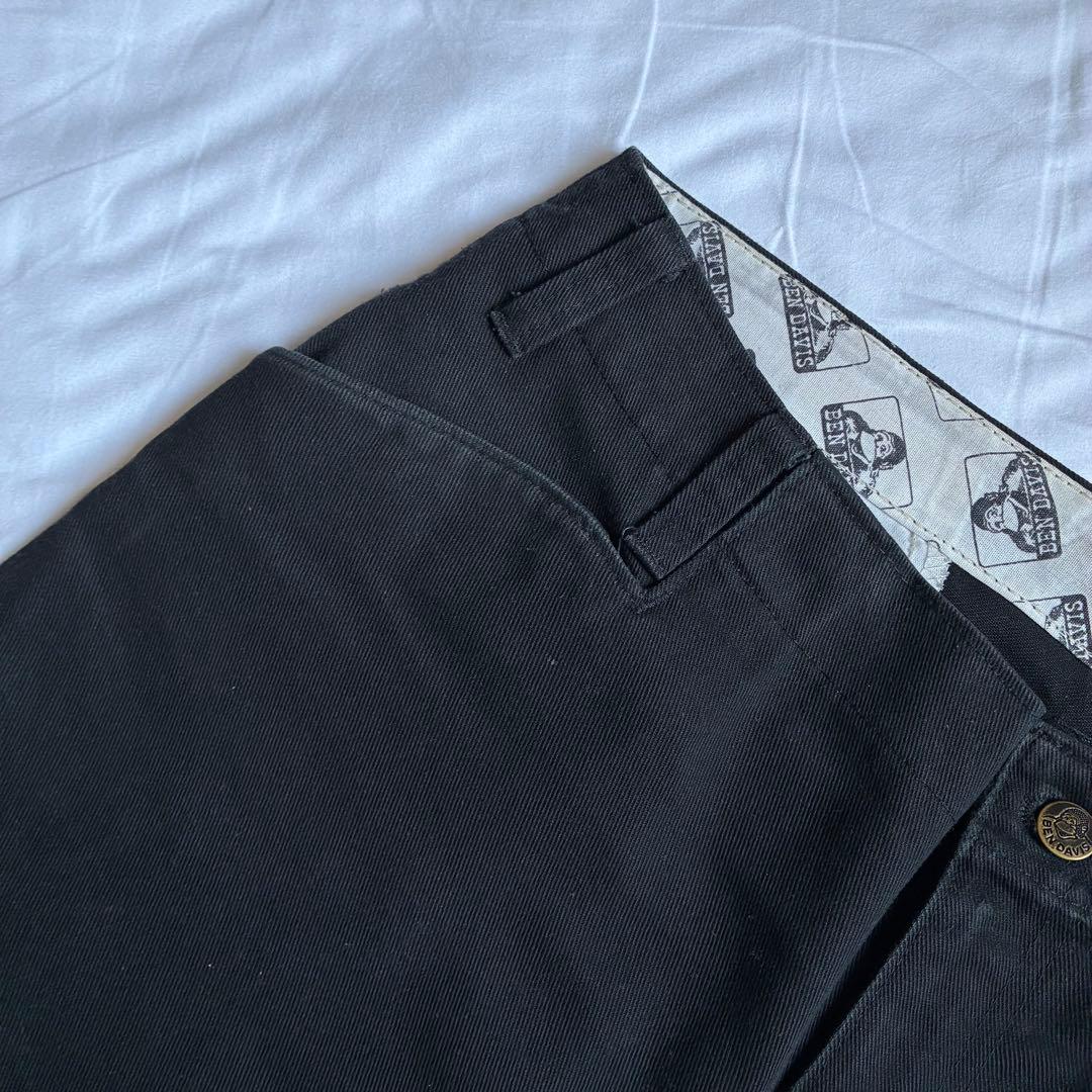 90sビンテージベンデイビス フリスコジーンズワークパンツUSA黒ブラックW38
