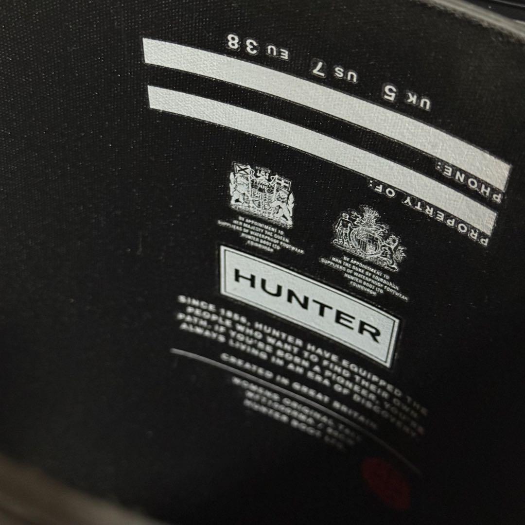【24㎝】HUNTER ロング レインブーツ 雨靴 ブラック 黒