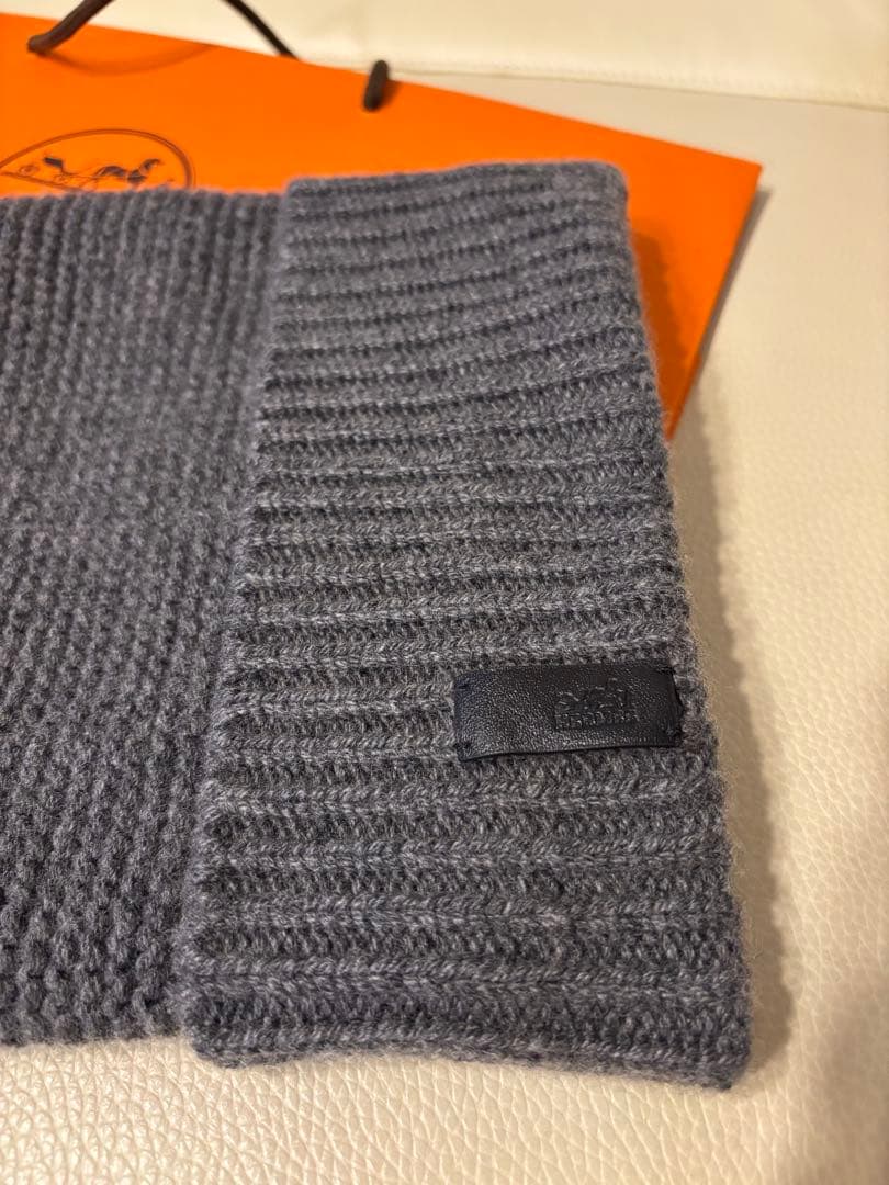 売り切り価格❗️早い者勝ち！エルメス♡カシミア ニット帽♡グレー♡S♡美品