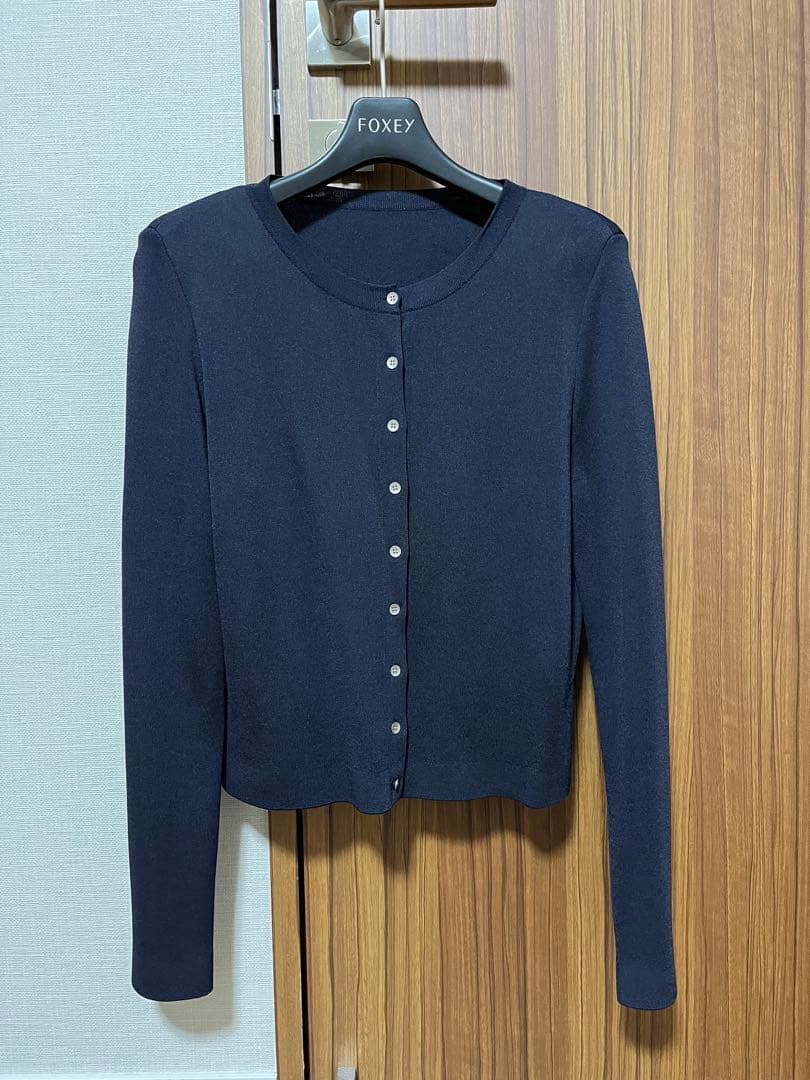 FOXEY フォクシー エブリデイカーディガン 38 ミッドナイトブルー現行品