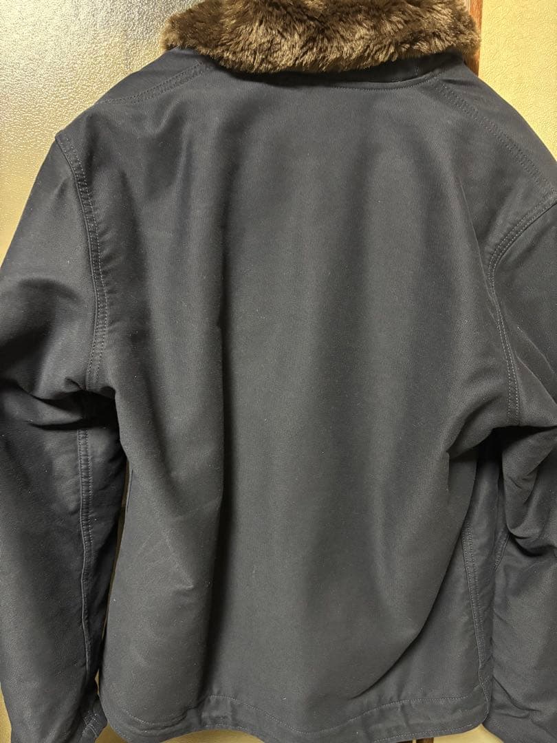 ALPHA N1デッキ ジャケット XL ボアジャケット ネイビー紺色 良品