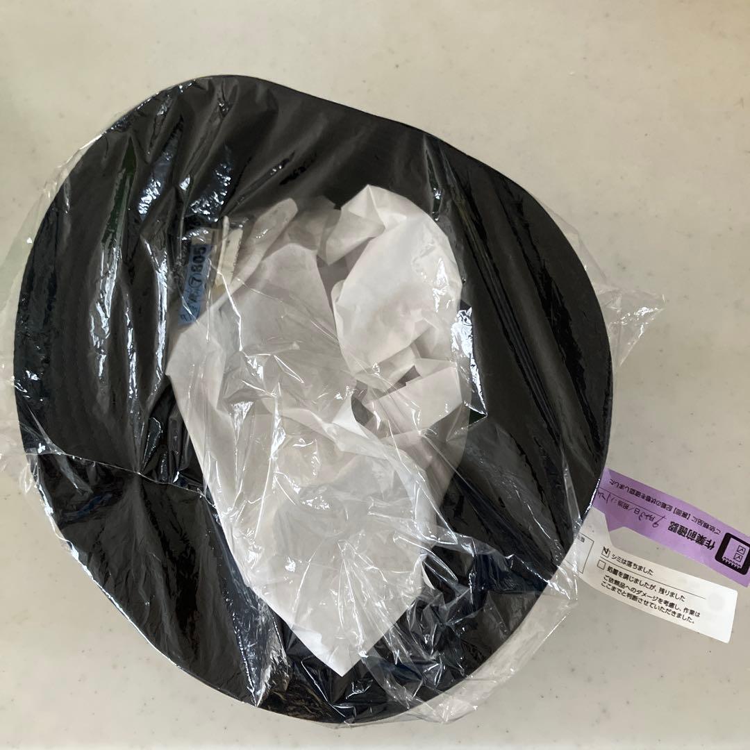 HERME エルメス ポリエステル バケットハット ブラック　レザージップ