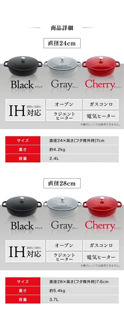 【未使用】ストウブ Staub ブレイザー ソテーパン ブラック 24cm