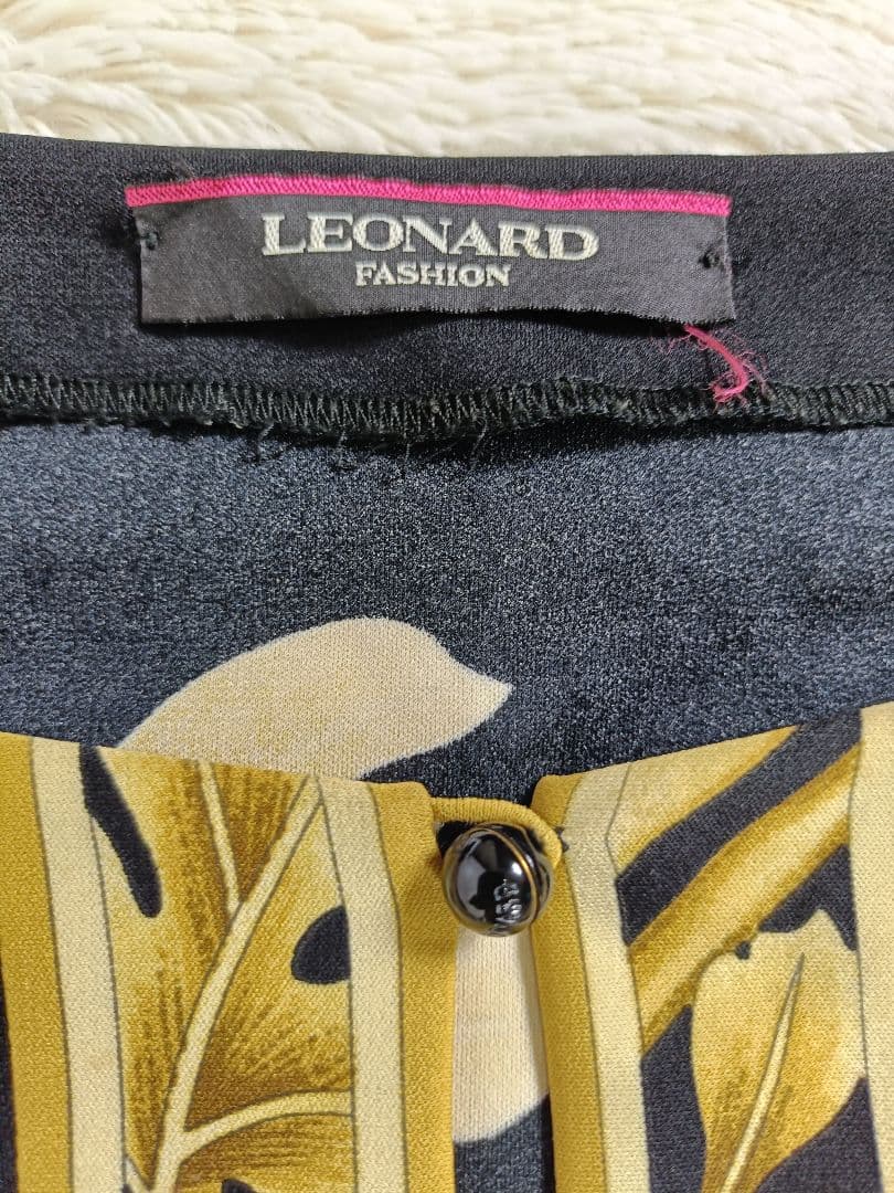 もりごんLEONARD カンカン素の花柄チュニック【XLサイズ】【七分丈】