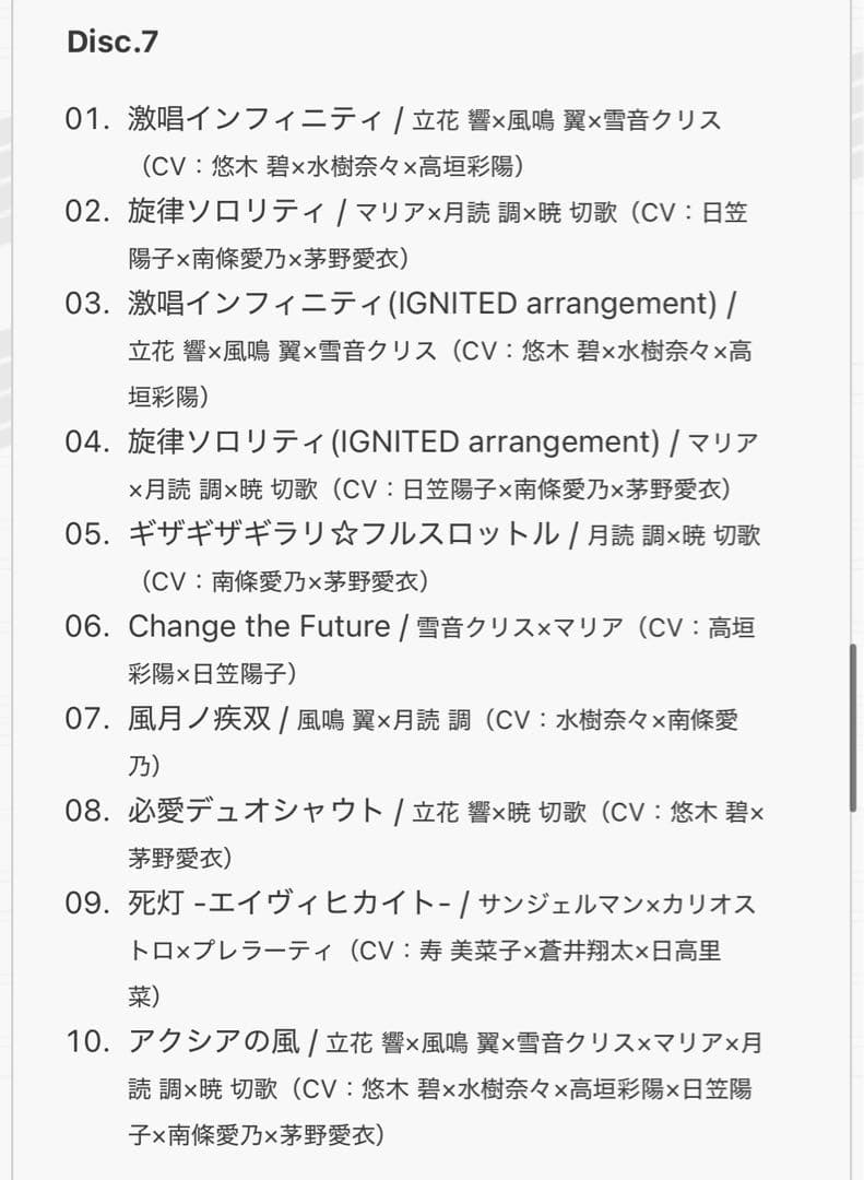 戦姫絶唱シンフォギア キャラクターソングコンプリートBOX
