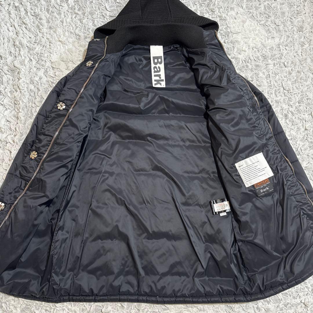 美品　バーク　サーモア 中綿ジャケット ニット切替　フード　洗える　イタリア製