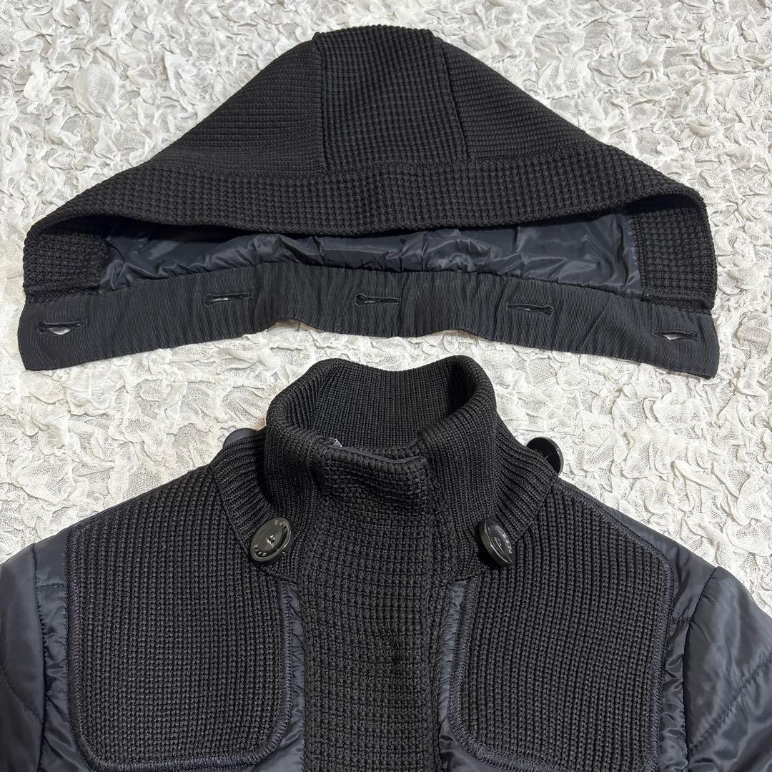 美品　バーク　サーモア 中綿ジャケット ニット切替　フード　洗える　イタリア製
