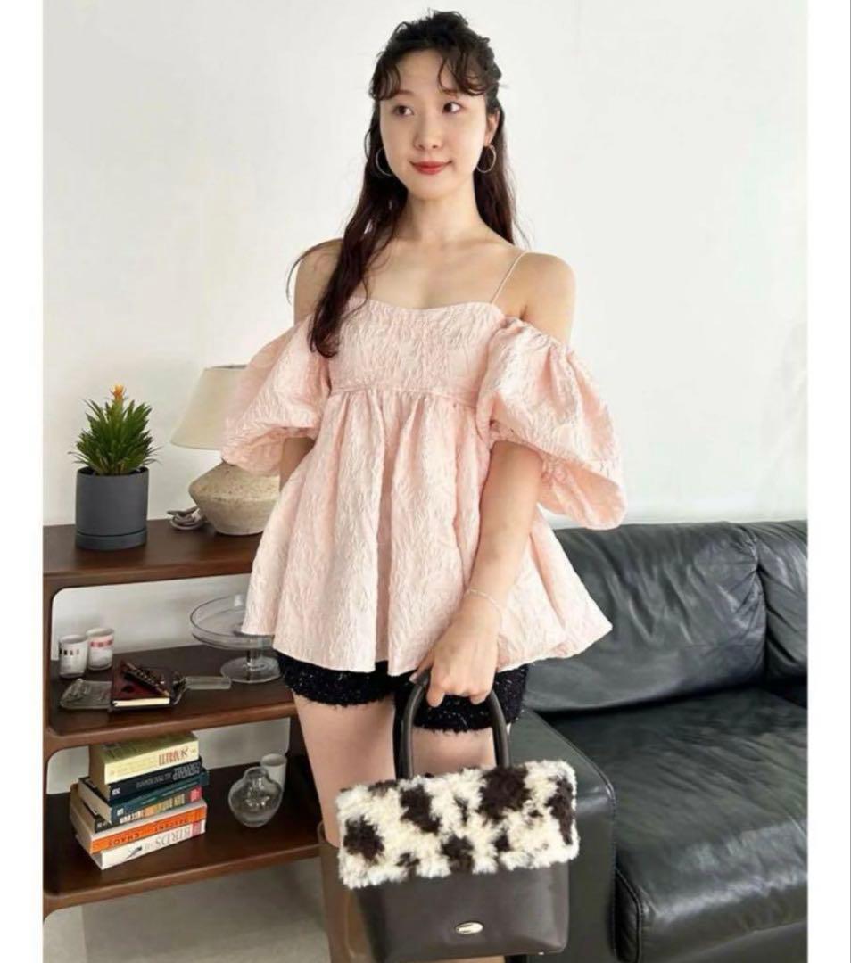 リリーブラウン 3WAYジャガードペプラムビスチェ PNK