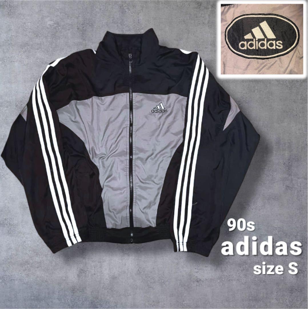 90s adidas トラックジャケット ナイロン トリプルライン 黒 希少