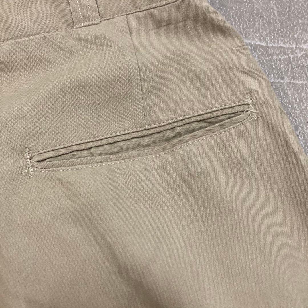 60s チノパン ワークパンツ カーキベージュ W32 ワイド ヴィンテージ