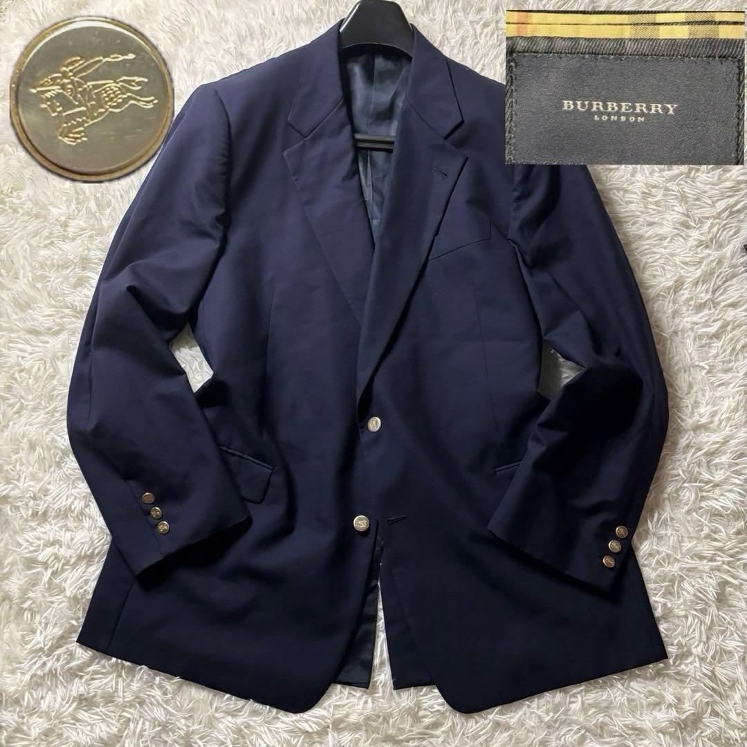極美品/特大サイズ✨ BURBERRY LONDON 紺ブレ USA製 金ボタン