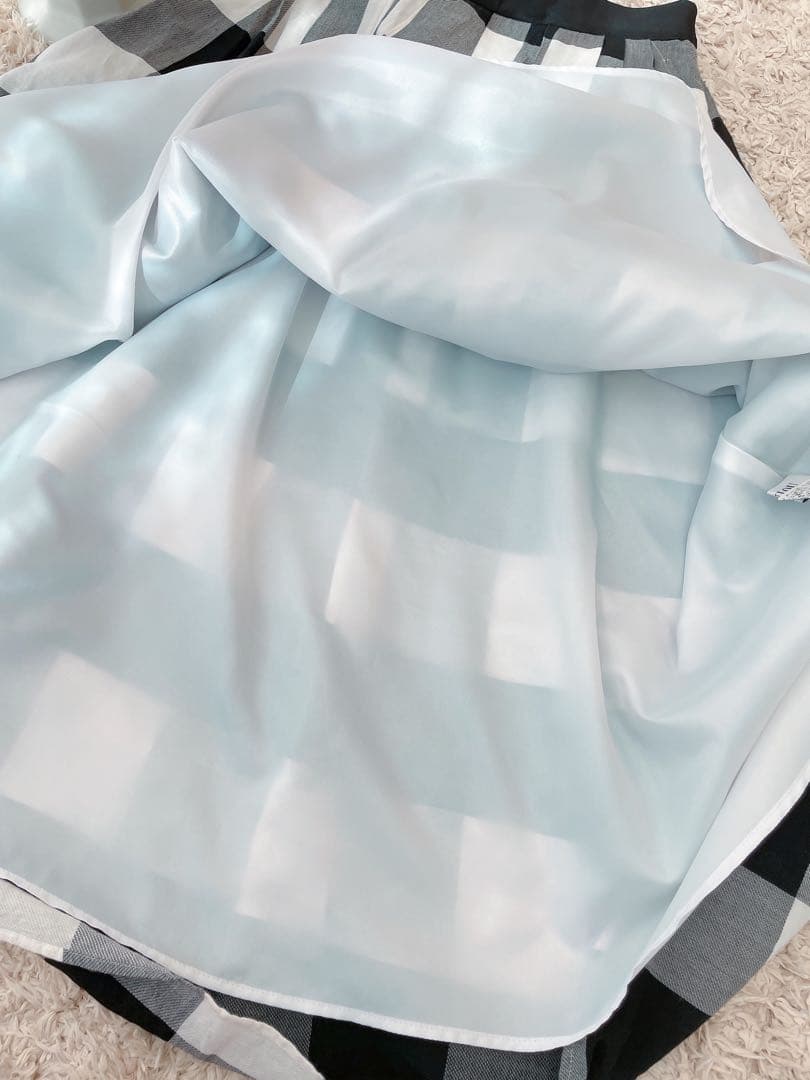 【Moe様♡】ルルウィルビー ギンガムペプラムブラウス ランダムタックスカート