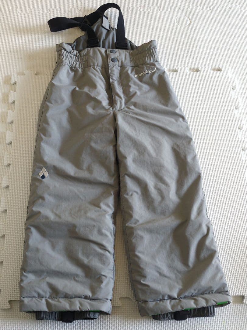 美品　montbell子ども用スキーウェアセット（青と灰色）