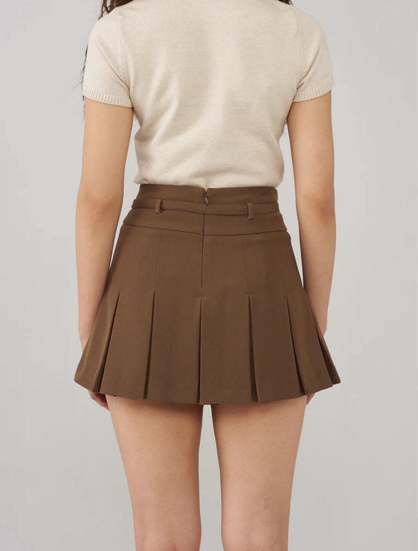 Darich セミワイドプリーツテーラードミニスカート グレー