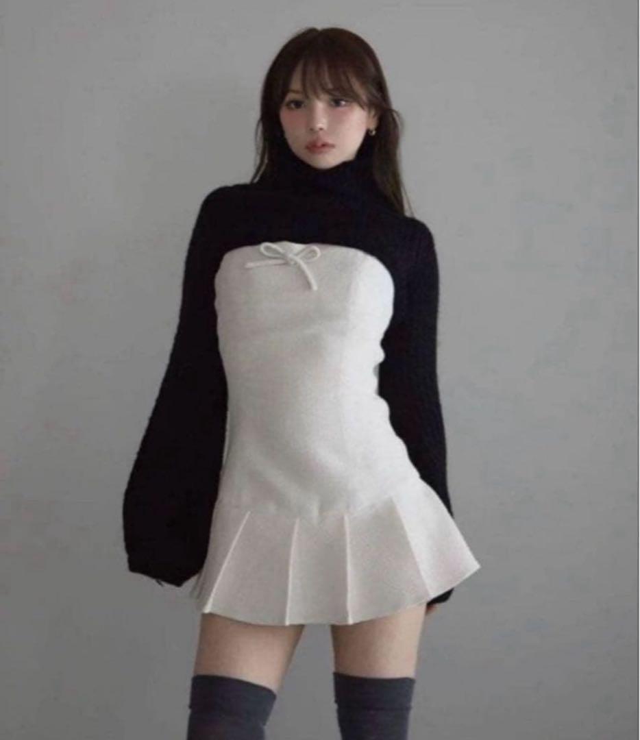 andmary アンドマリーTwiggy tweed mini dress