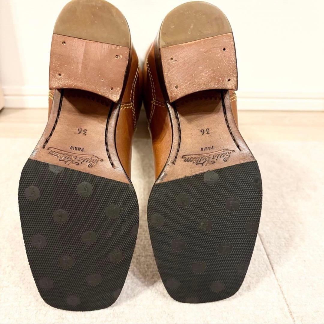 LOUIS VUITTON ルイヴィトン ロングブーツ キャメル レザー 36