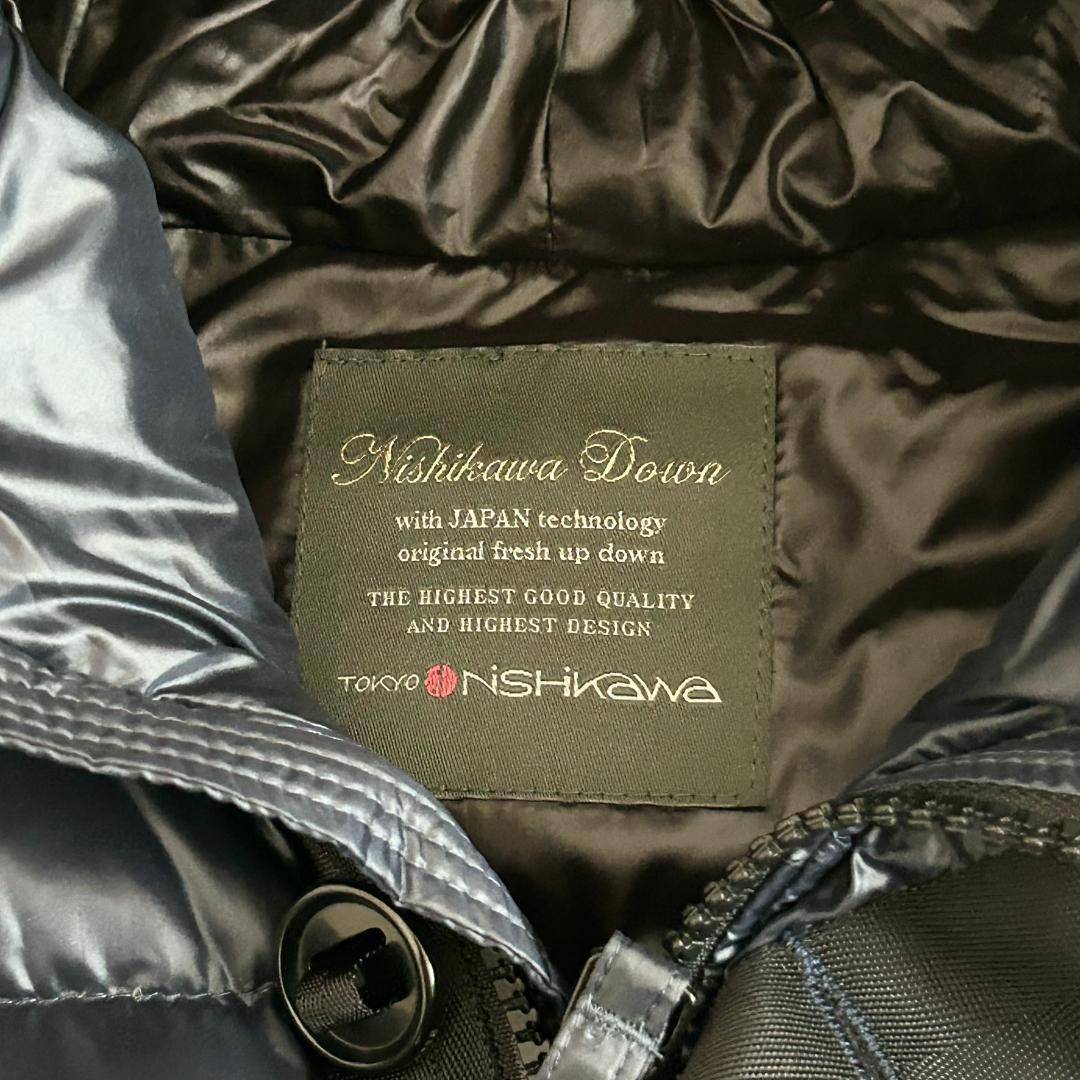 美品　キルティングダウンベスト　M 西川ダウン　ナノユニバース　　ネイビー