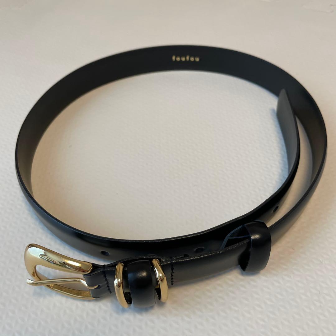 foufou ベルト 黒×ゴールド