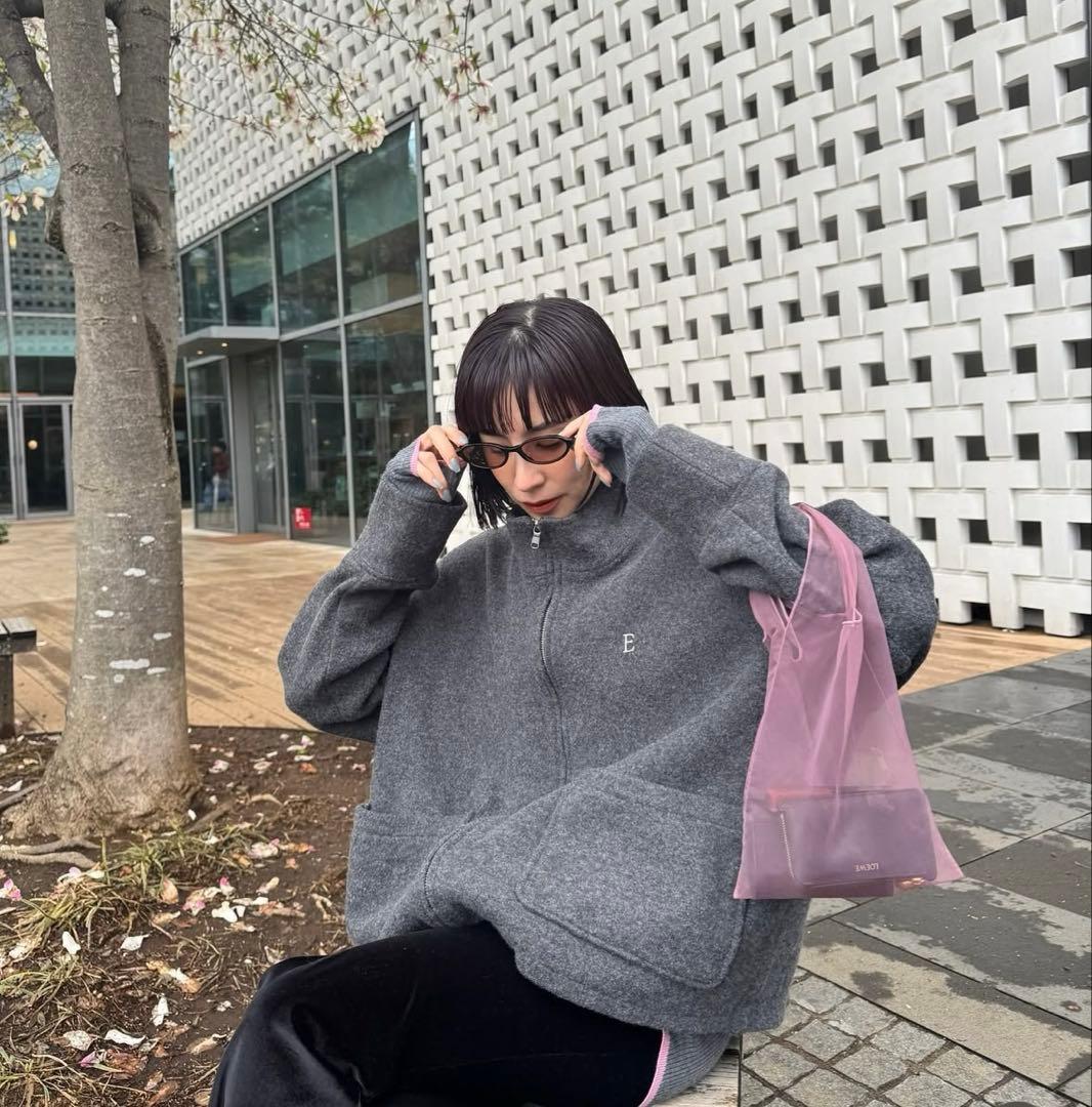 トップス Ernie Palo Wool boa zip blouson gray