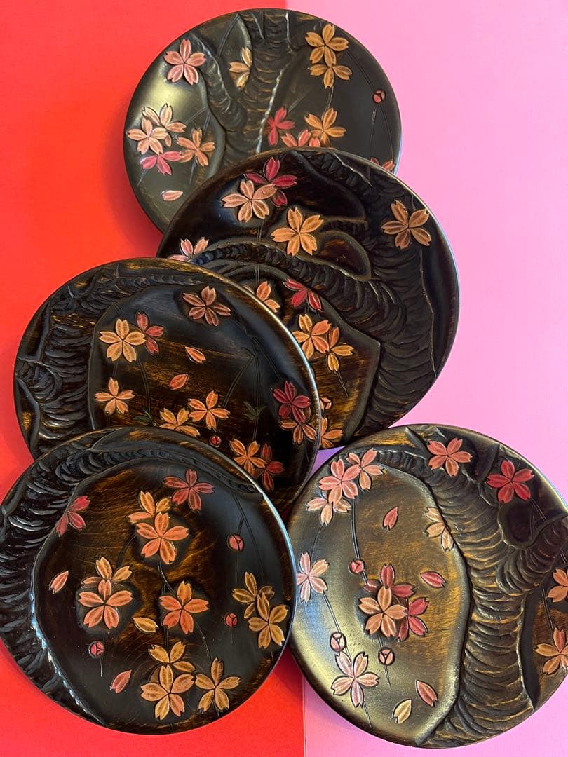 川添日記　豆皿　草木彫