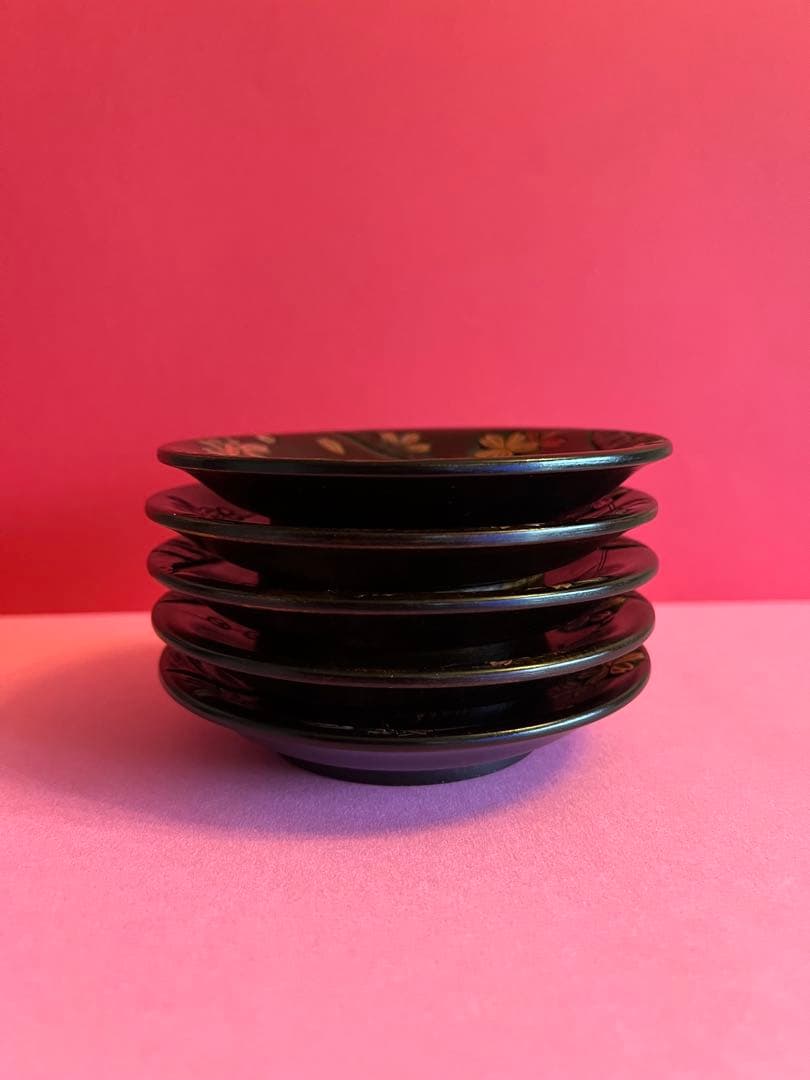 川添日記　豆皿　草木彫