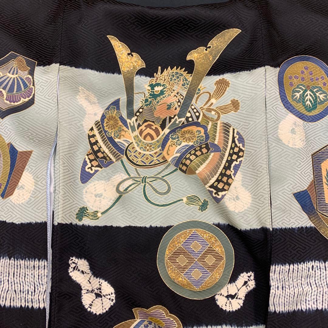 特別展示品☆新品正絹産着☆京友禅工芸染と絞り美術、特選龍兜に祝い小槌古典文