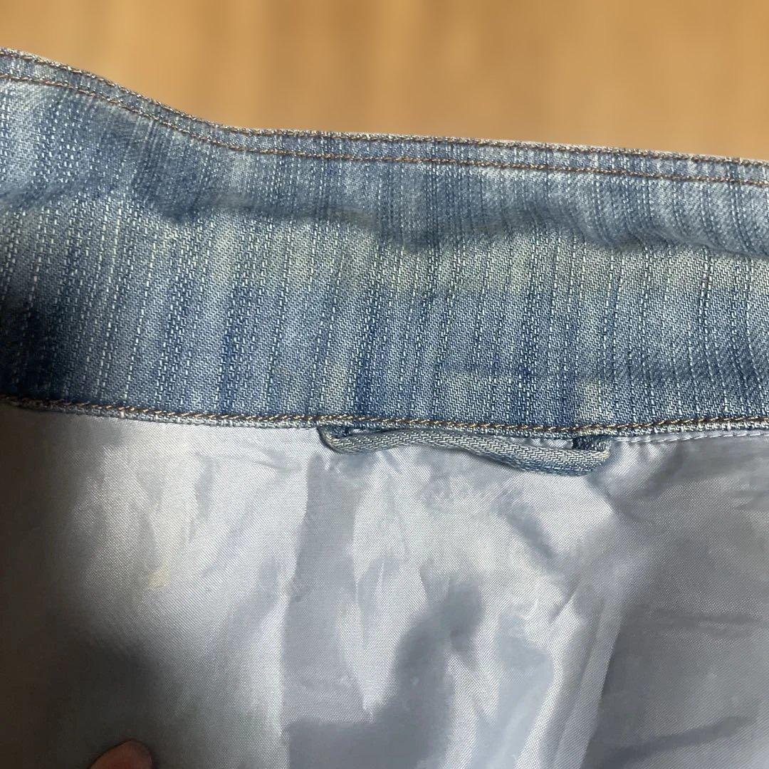 アンジェロ刺繍入りライトブルーデニムジャケットLL