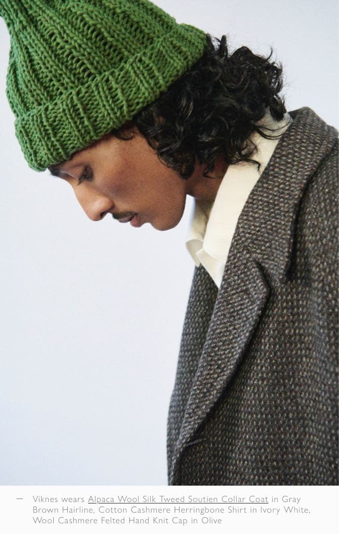 y*r様 AURALEE ウールカシミヤフェルテッドハンドニットキャップ