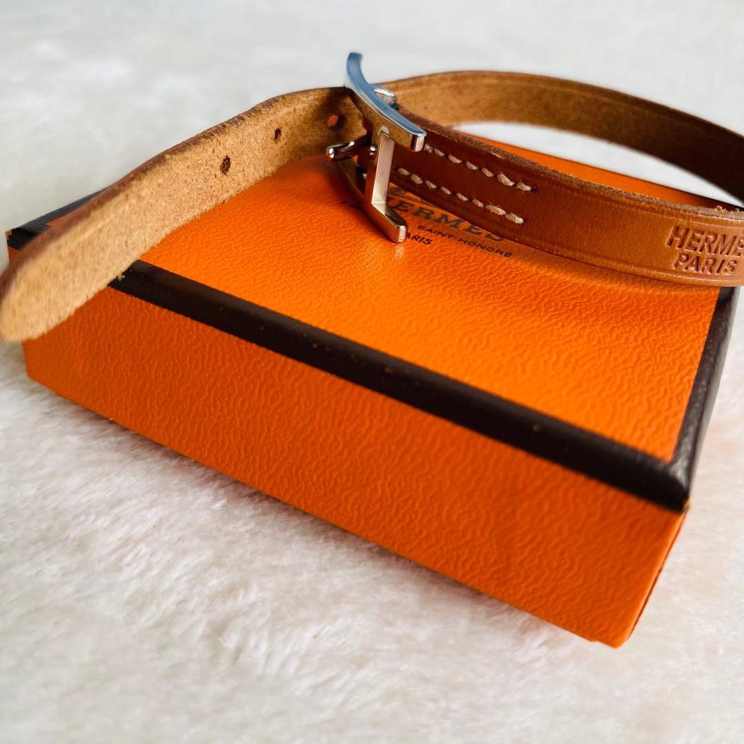 エルメス HERMES レザーブレスレット Hモチーフ アピ 美品 箱付