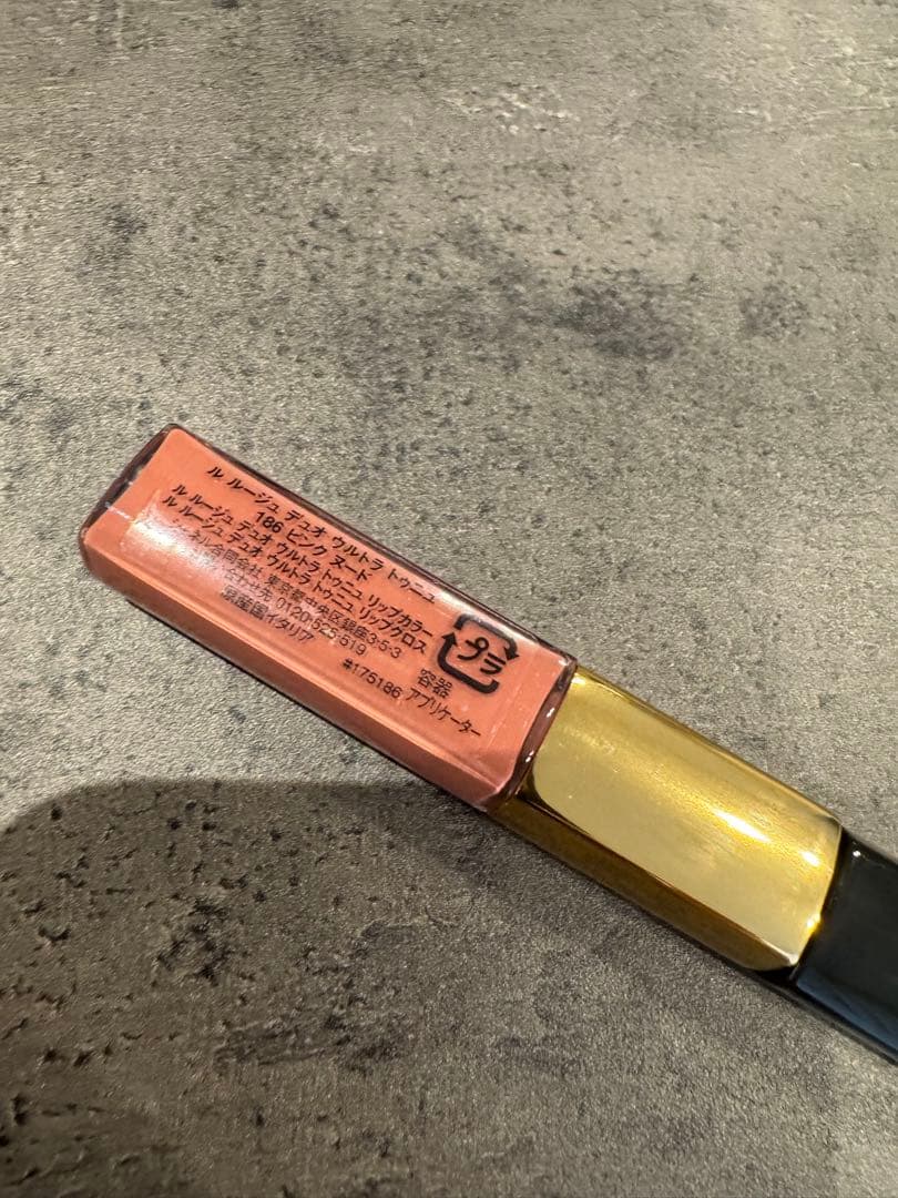 美品 シャネル ル ルージュ デュオ ウルトラ トゥニュ 186 ピンク ヌード