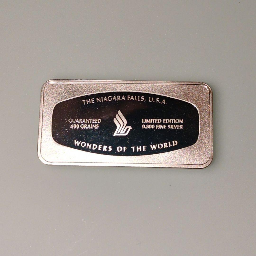シンガボール航空・世界の七不思議 シルバーインゴットコレクション　ナイアガラの滝