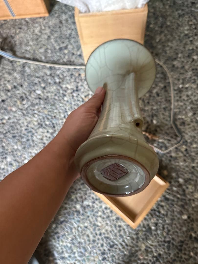 ‼️最後の値段‼️リサイクルFORT‼️9/13唐物買取11‼️北宋官窯青磁双耳瓶‼️箱入