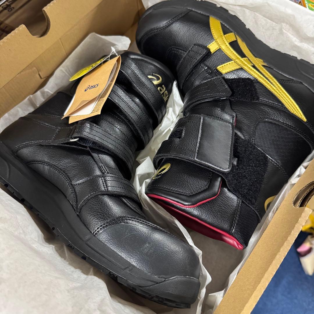 【新品】アシックス ワーキング 安全靴 作業靴 ブラック×ゴールド CP401