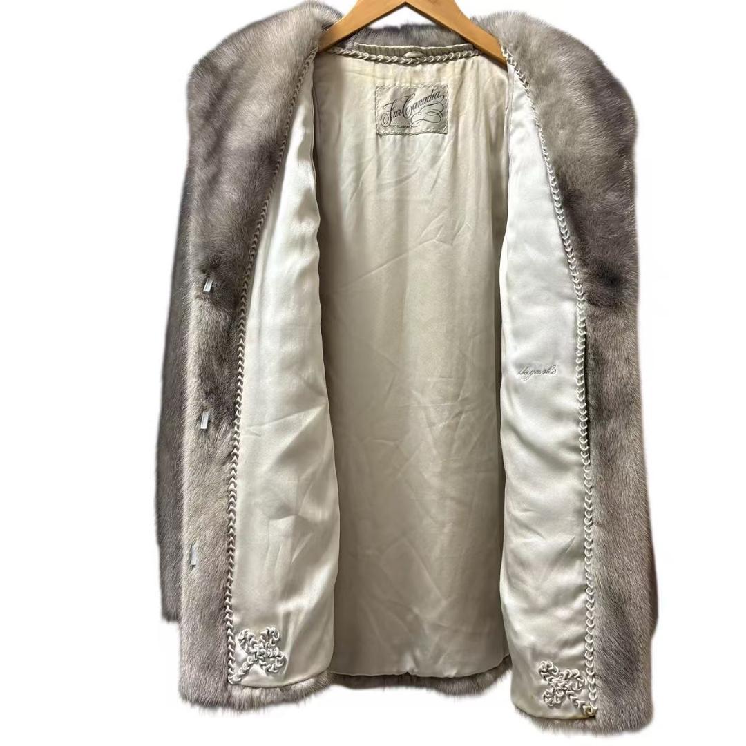 MINK　サファイアミンク　ミンクコート　ふわふわ　本毛皮　柔らか　グレー