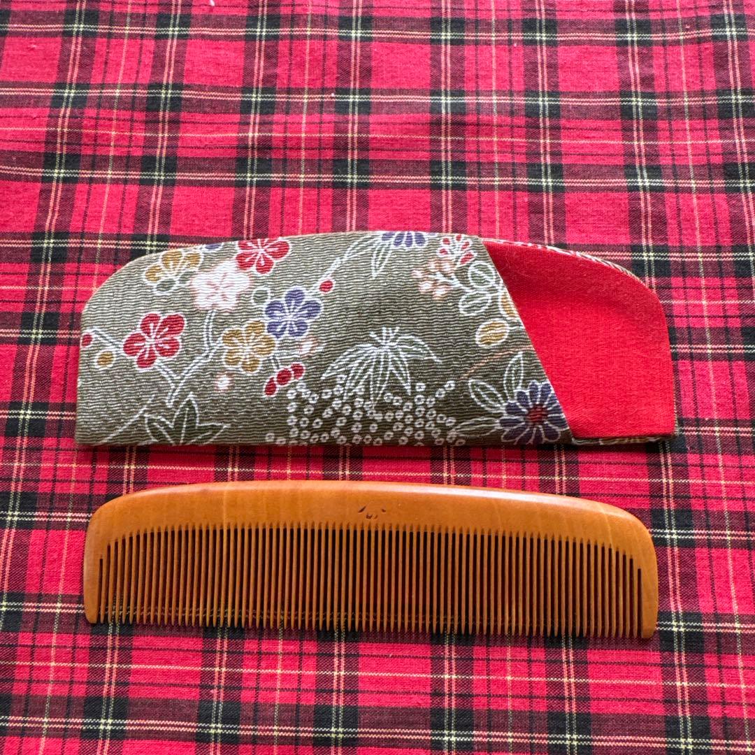 よのや つげ櫛 花柄ケースセット