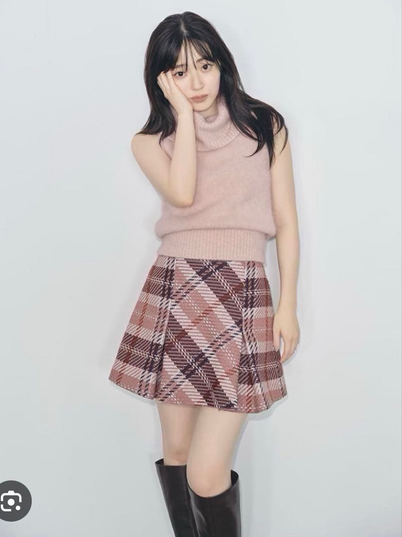 【SNIDEL】ロービングチェックミニスカート