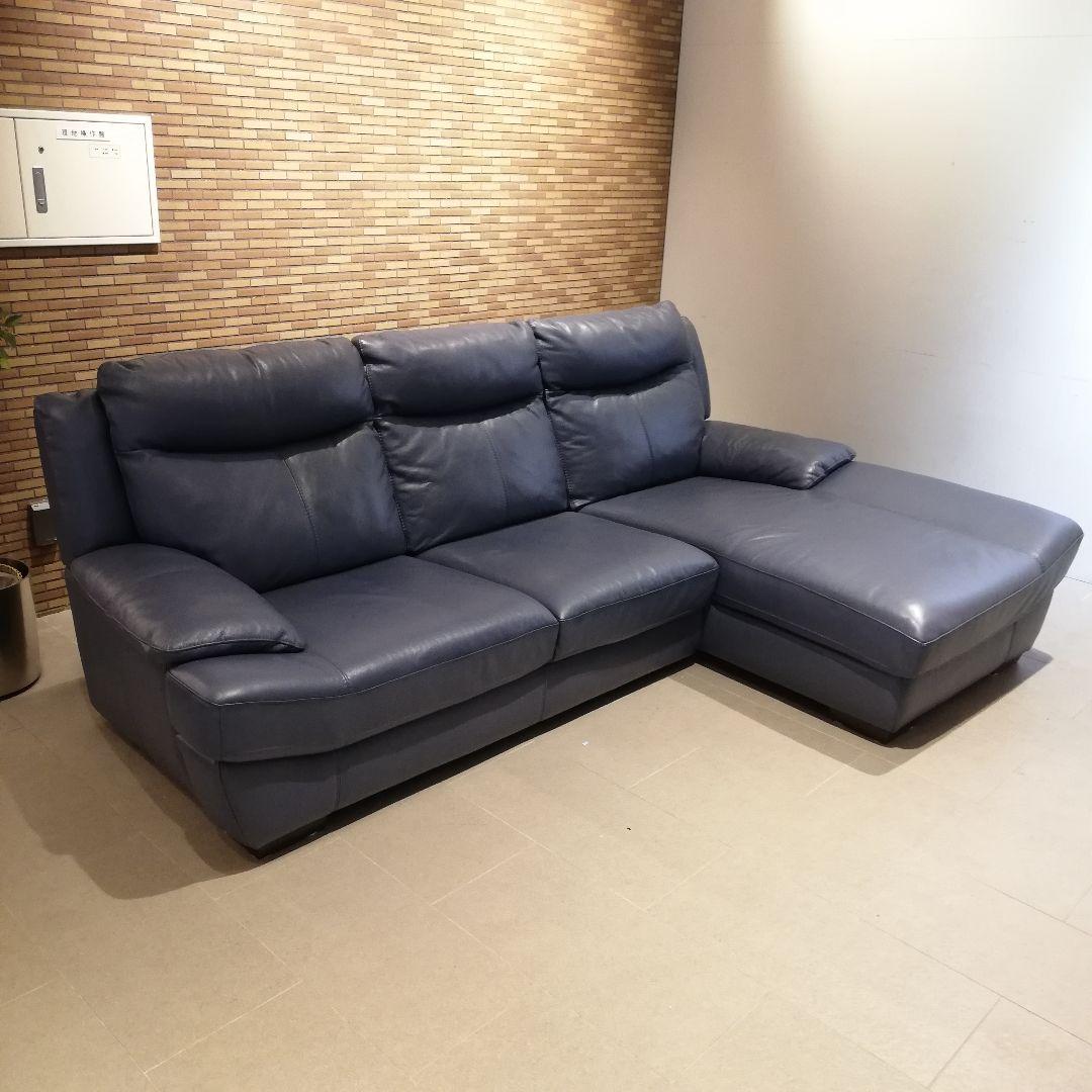 ◇NITORI ニトリ　レザー　カウチソファ　｜　3人掛け　本革