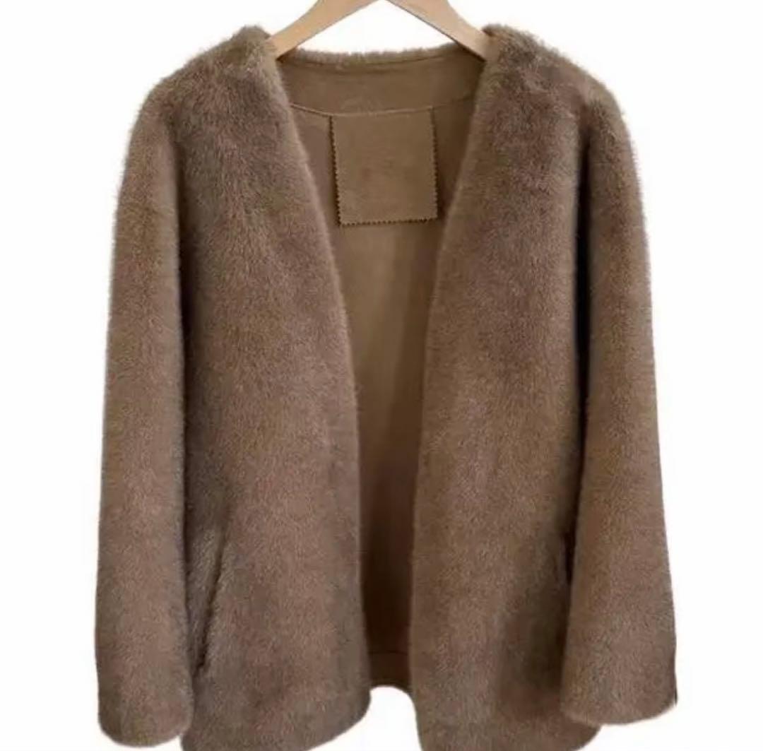 新品未使用　セブンフェアリー　ファーコート コーヒー