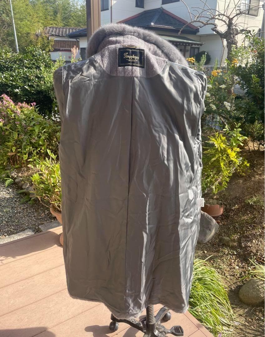 【ほぼ新品】【極美品】サファイア　ミンク　コート　スーリーアルパカ　M グレー