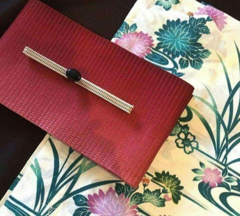 お任せ帯締め+お任せ帯は赤系半幅帯つき◆◆最高級【綿麻浴衣】翡翠緑アヤメ浴衣